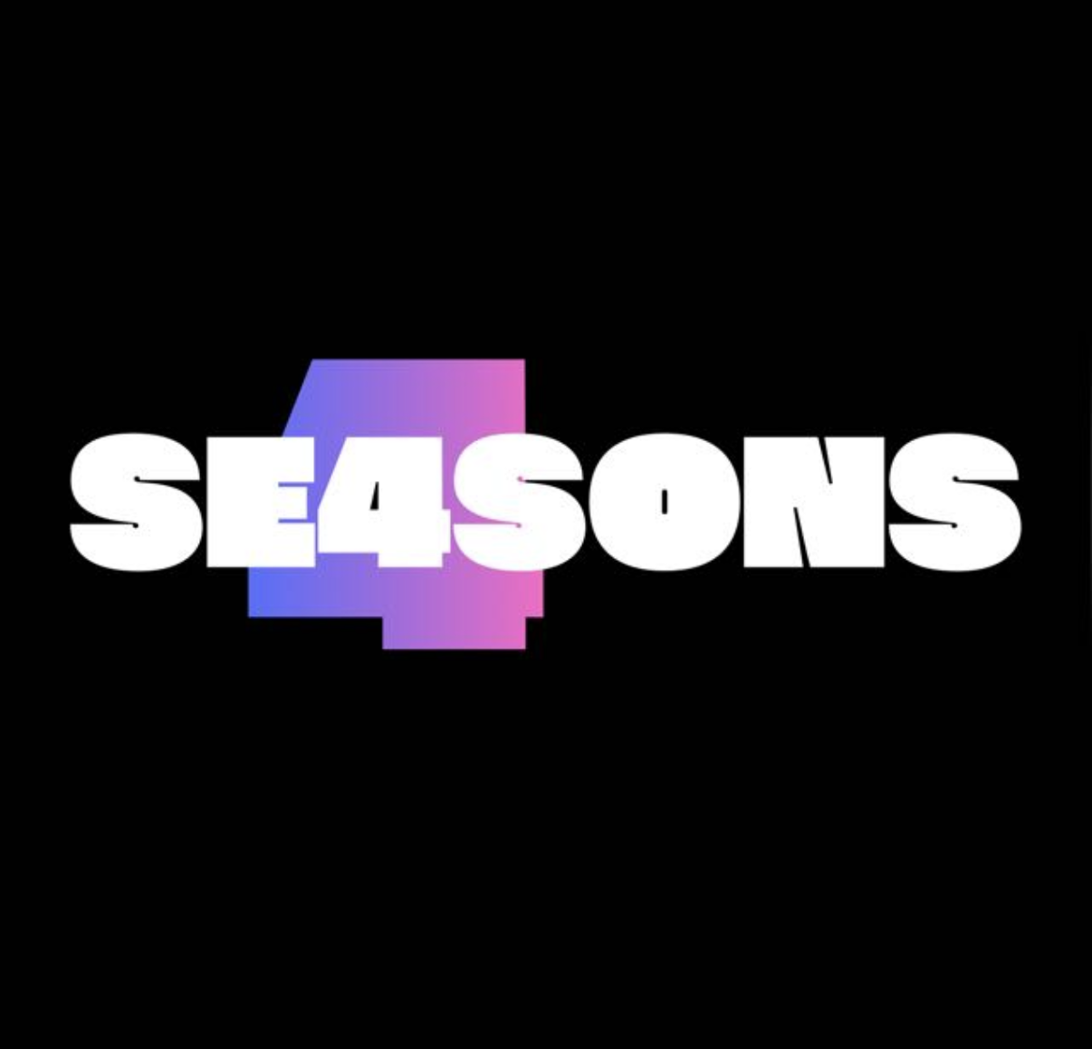 Se4sons-Logo in Weiß vor schwarzem Hintergrund